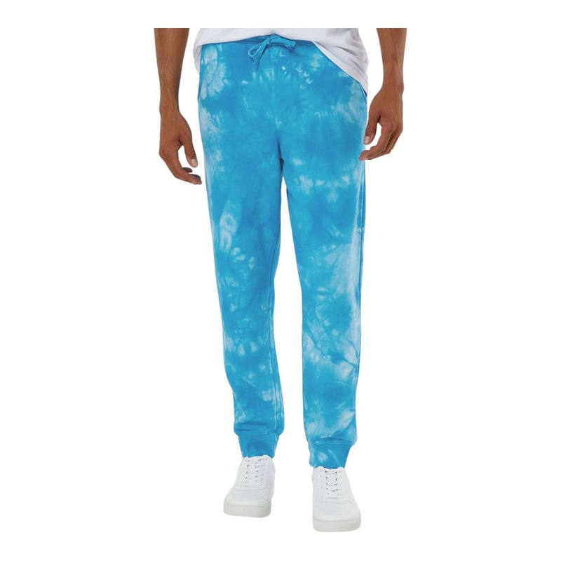 Independent Trading Co PRM50PTTD Unisex Tie-Dyed Fleece Sweatpants Tie Dye Aqua Blue XS