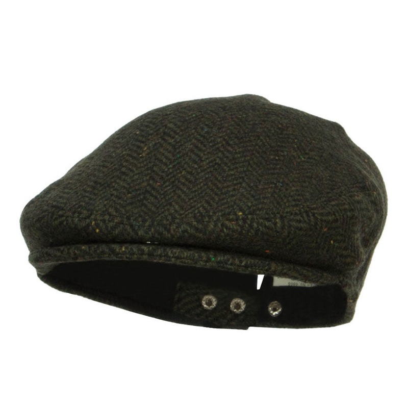 Men’s Herringbone Wool Blend Ivy Cap Green One Size