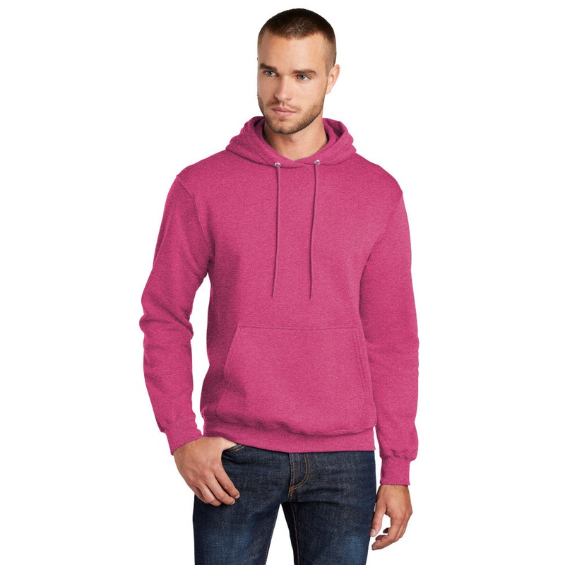 Port & Company PC78H Core Fleece Pullover Hooded Sweatshirt – Heather Sangria Heather Sangria S