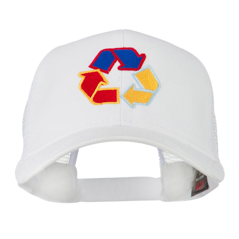 Recycle Logo Embroidered Mesh Cap White One Size