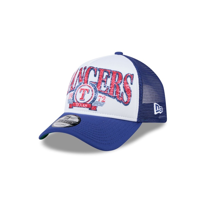 Texas Rangers Distressed 9FORTY A-Frame Trucker Hat One Size