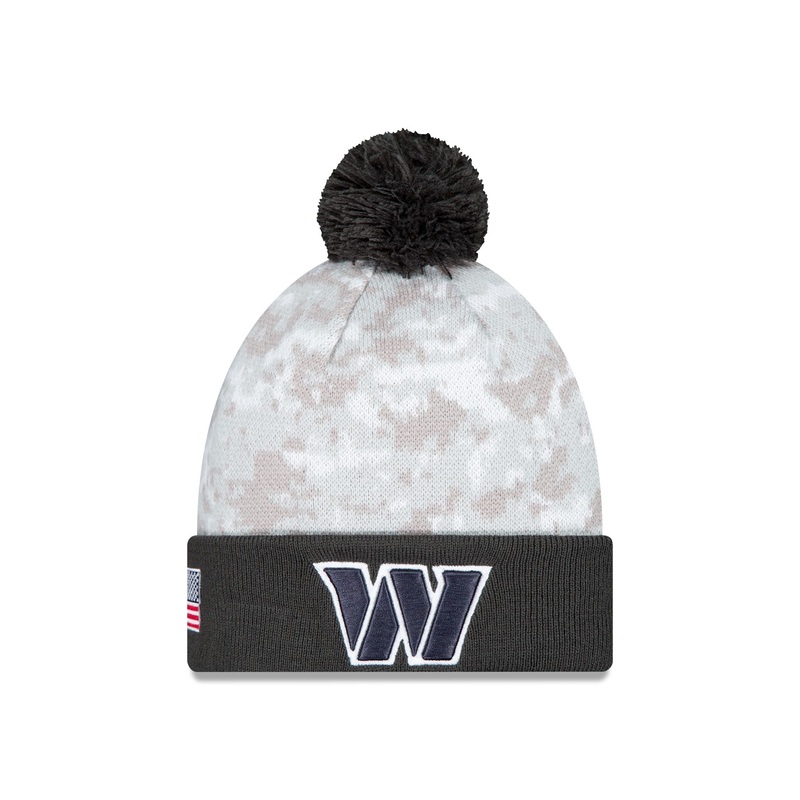 Washington Commanders 2024 Salute to Service Pom Knit Hat One Size