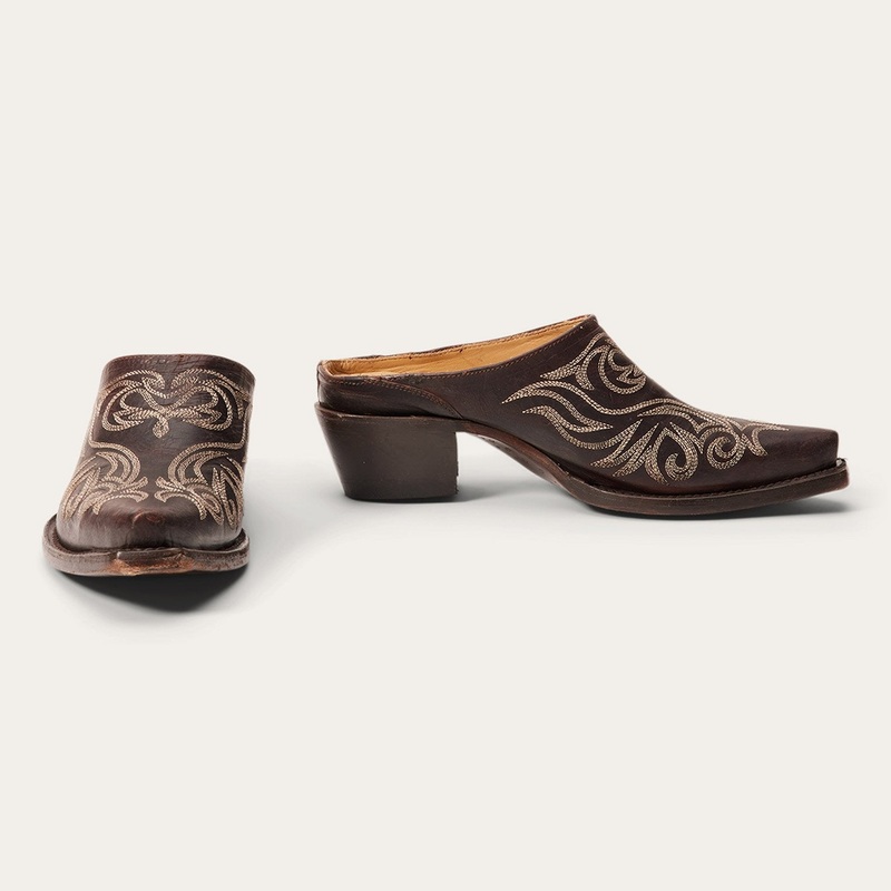 Adley Vintage Finished Leather Mules Brown 5