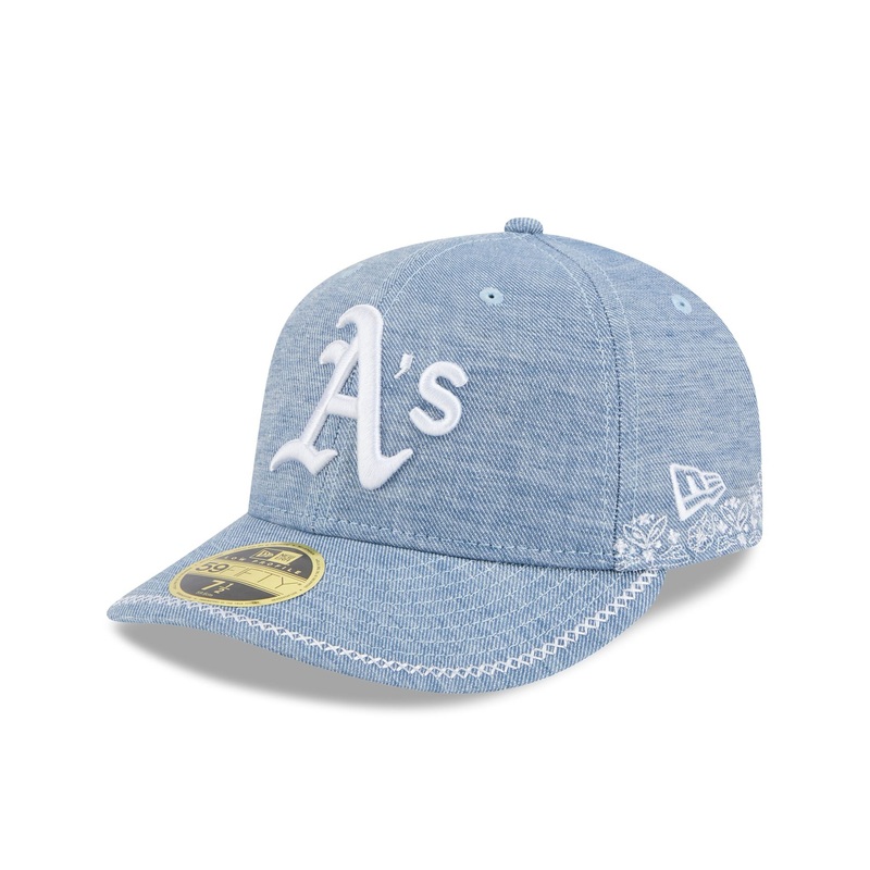 Athletics Hand Stitched Chambray Low Profile 59FIFTY Fitted Hat 7