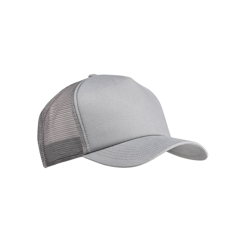 Big Accessories BX010 5-Panel Twill Trucker Cap Black