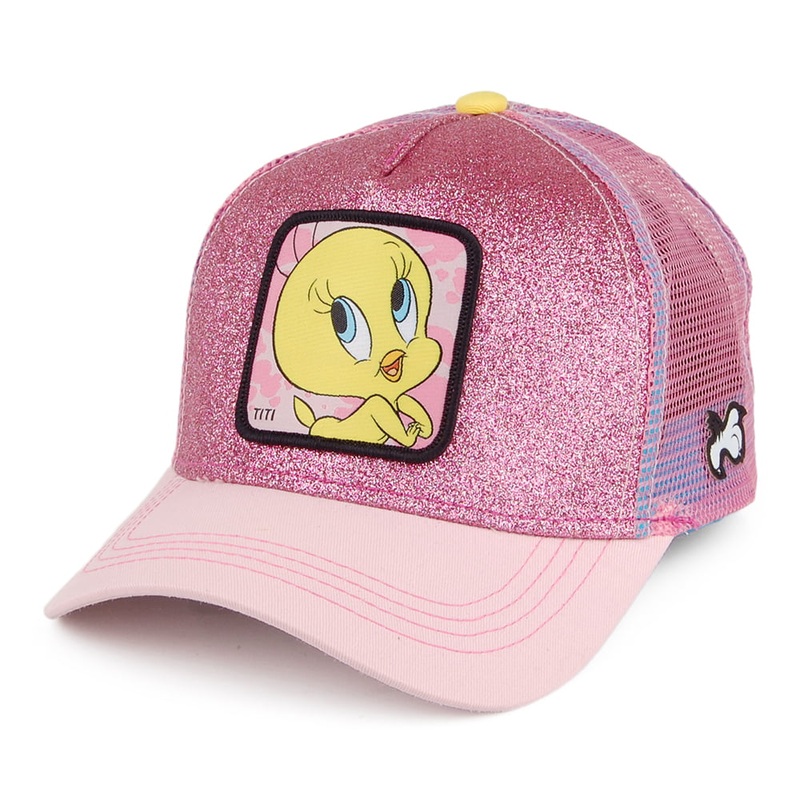 Capslab Tweety Bird Trucker Cap – Looney Tunes – Pink-Blue Adjustable