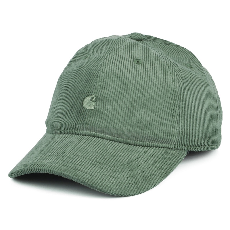 Carhartt WIP Hats Harlem Corduroy Tonal Baseball Cap – Light Forest Adjustable