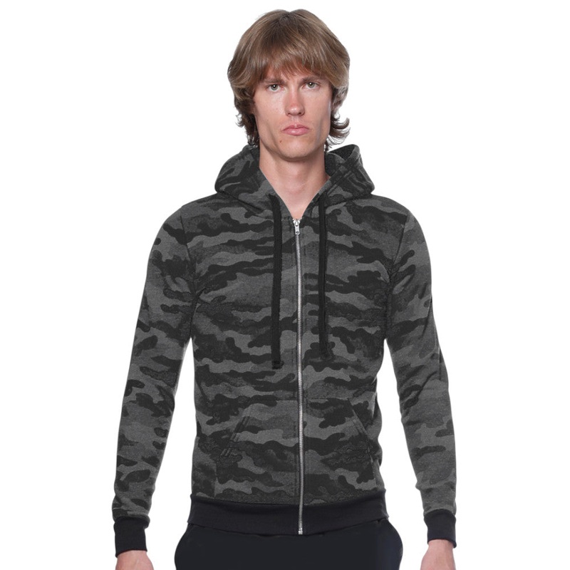Royal Apparel 25150VCM Unisex Triblend Full-Zip Camo Hoodie Made in USA Camo XS