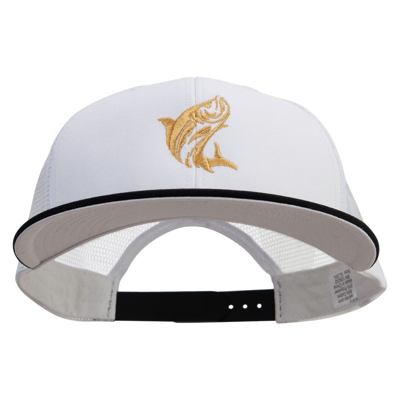 Unique Shing Embroidered Big Size Premium Flat Bill Trucker Cap Black White XL-3XL