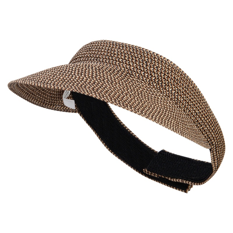 UPF 50+ Tweed Poly Braid Gardening Visor Black One Size
