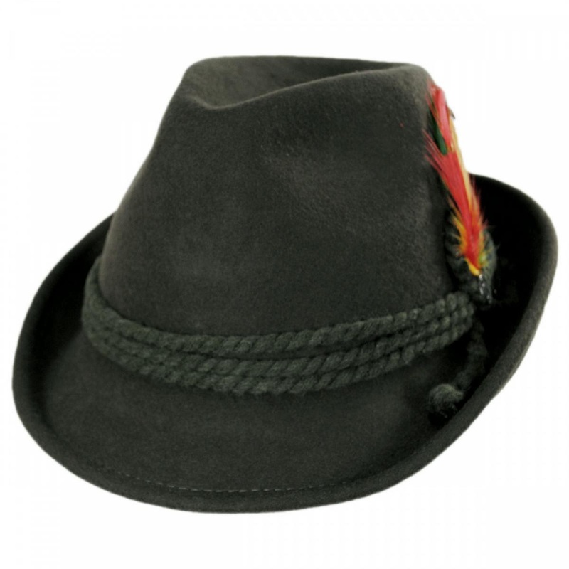 Alpine Wool Felt Fedora Hat MOSS S