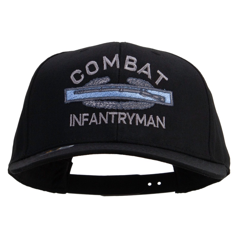 Combat Infantryman Embroidered Solid Cotton Twill Pro Style Cap Black One Size