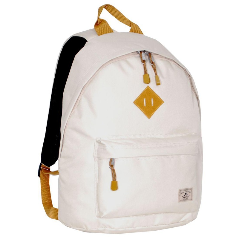 Everest Stylish Vintage Backpack Book Bag Padded Mesh Shoulder Strap 1045RN Beige