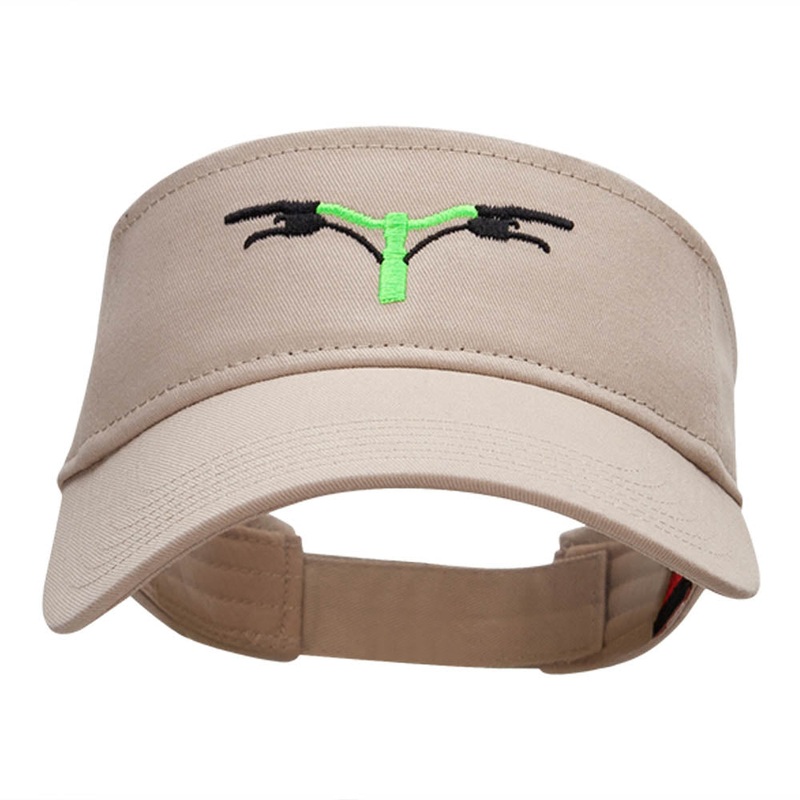 Handlebars Embroidered Cotton Twill Visor Khaki One Size