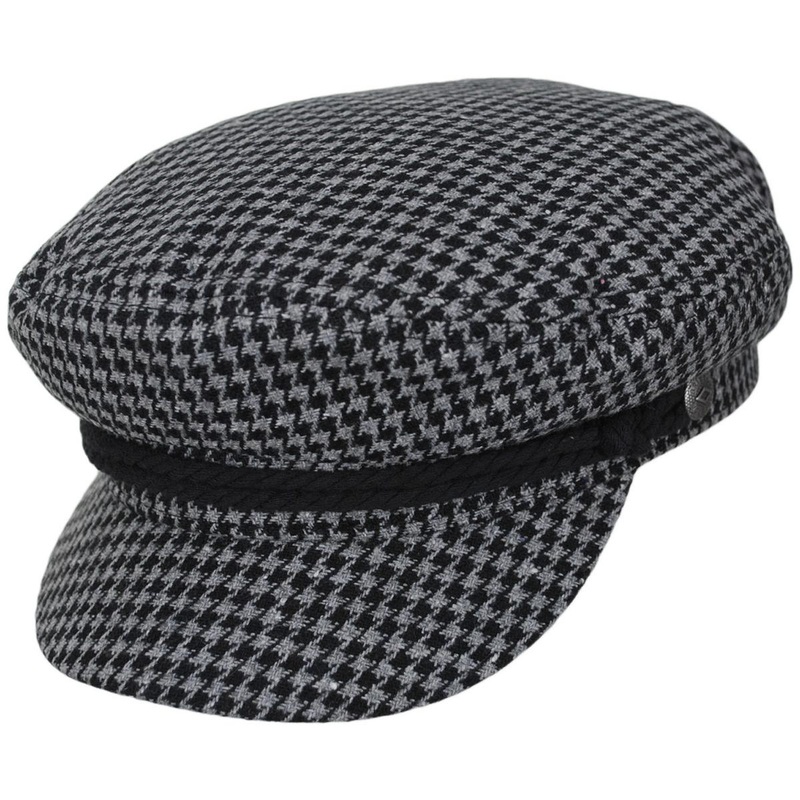 Houndstooth Tweed Fabric Fiddler Cap – Dusk/Black DUSK/BLACK S