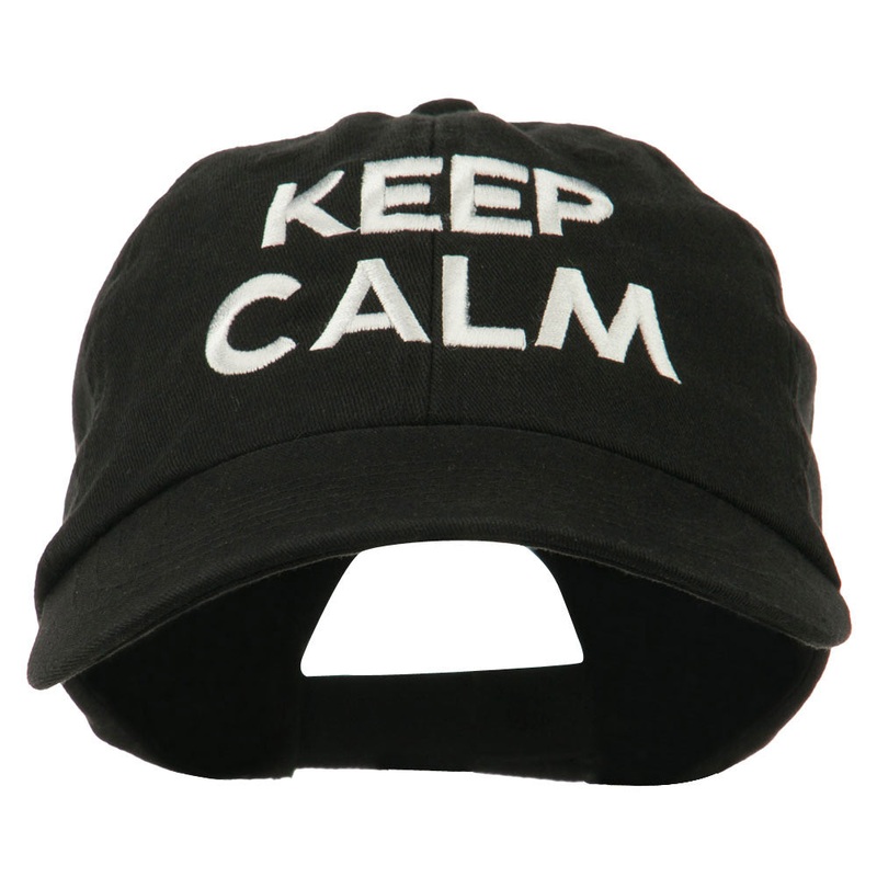 Keep Calm Embroidered Low Profile Washed Cap Black One Size