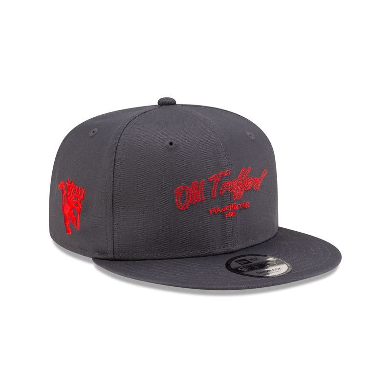 Manchester United Chain Stitch Dark Gray 9FIFTY Snapback Hat S/M