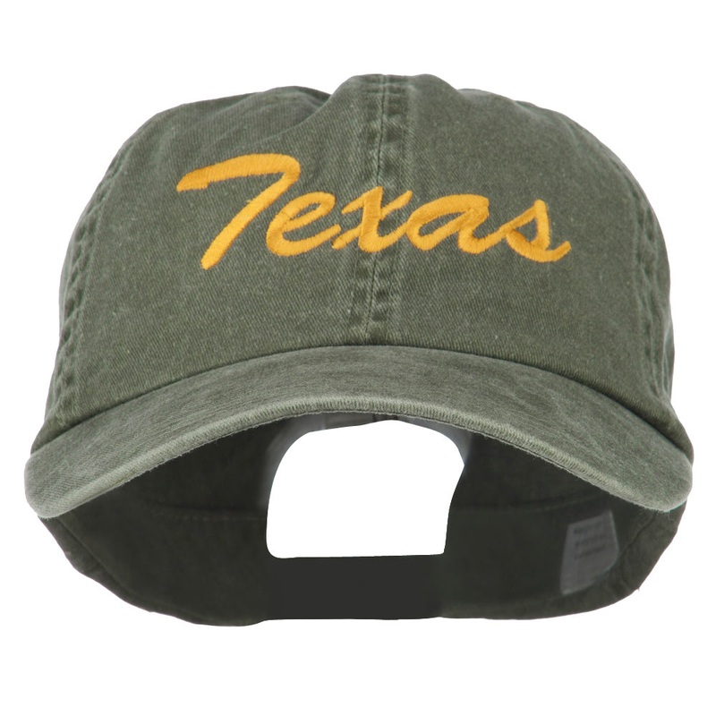 Mid State Texas Embroidered Big Size Washed Cap Olive XL-3XL