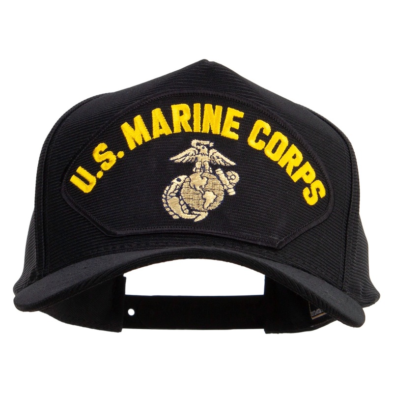 U.S. Marine Corps Patched Snapback Hat Made in USA Black One Size
