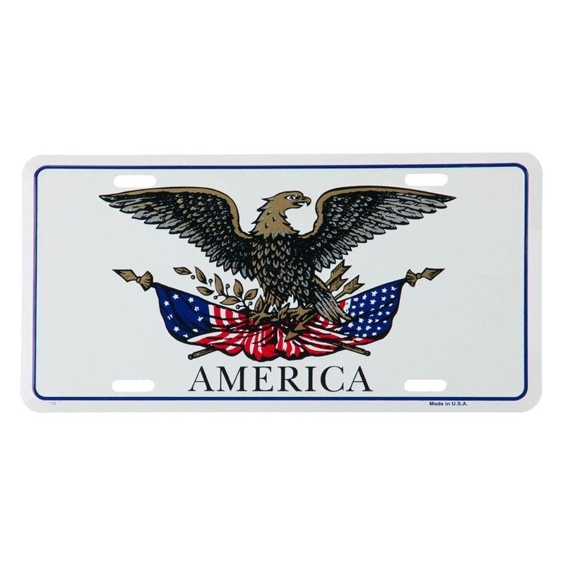 USA 3D License Plates God Bless One Size