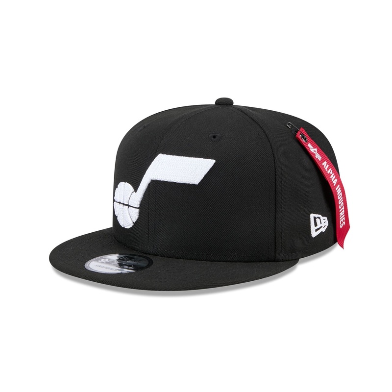 Alpha Industries x Utah Jazz Black 9FIFTY Snapback Hat One Size