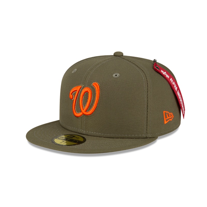 Alpha Industries X Washington Nationals Green 59FIFTY Fitted Hat 7