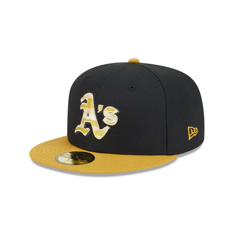 Athletics Metallic Gold Logo 59FIFTY Fitted Hat 7