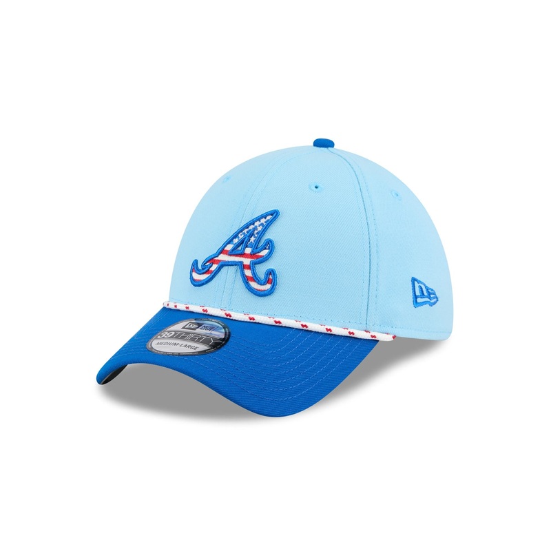 Atlanta Braves Independence Day 2025 39THIRTY Stretch Fit Hat S/M