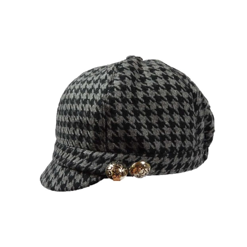 Black and Grey Houndstooth Cap