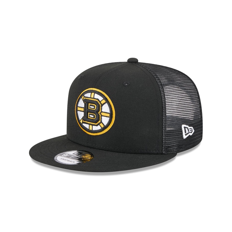 Boston Bruins Team Tag 9FIFTY Trucker Hat One Size