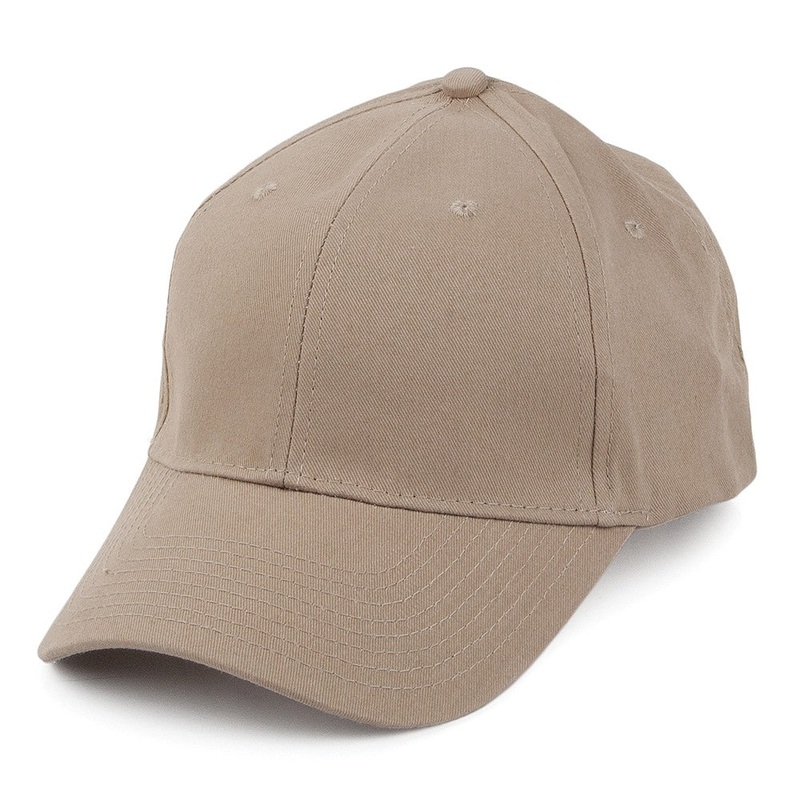 Brushed Cotton Baseball Cap – Khaki Adjustable