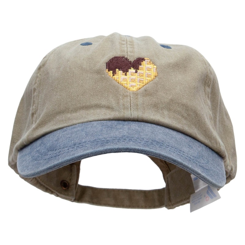 Chocolate on Waffle Embroidered Pigment Dyed Wash Cap Khaki Navy One Size