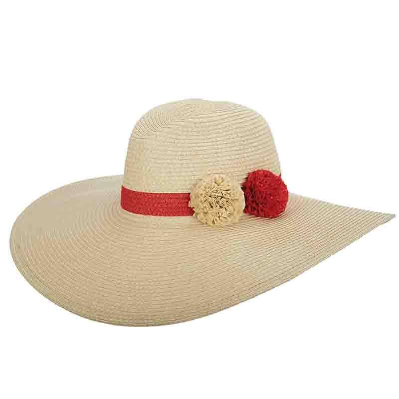 Extra Large Brim Pom Pom Safari Hat – Cappelli Straworld Natural
