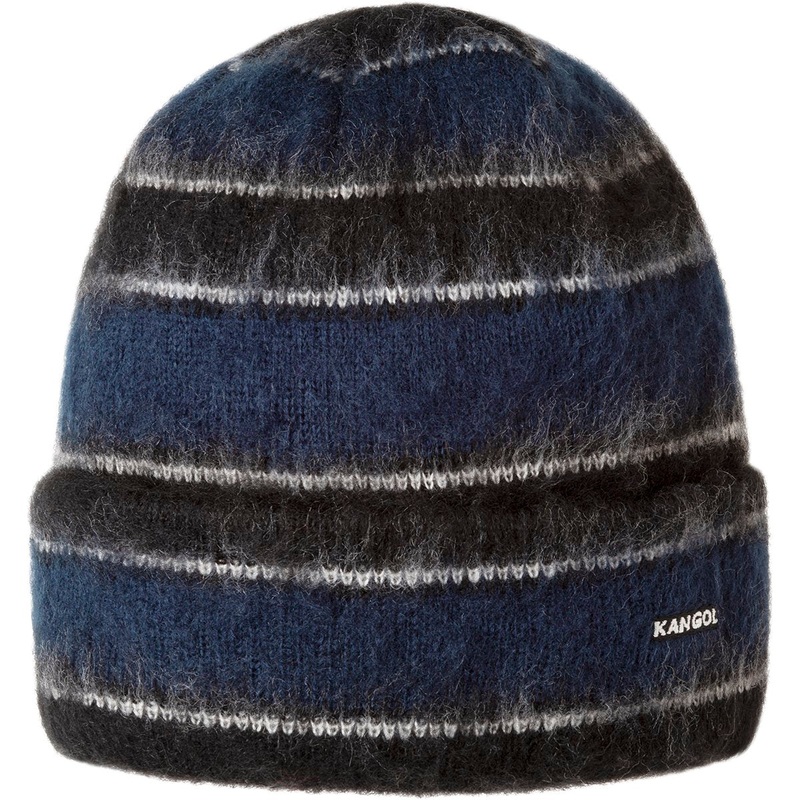 Fuzzy Stripe Beanie Black 1SFM