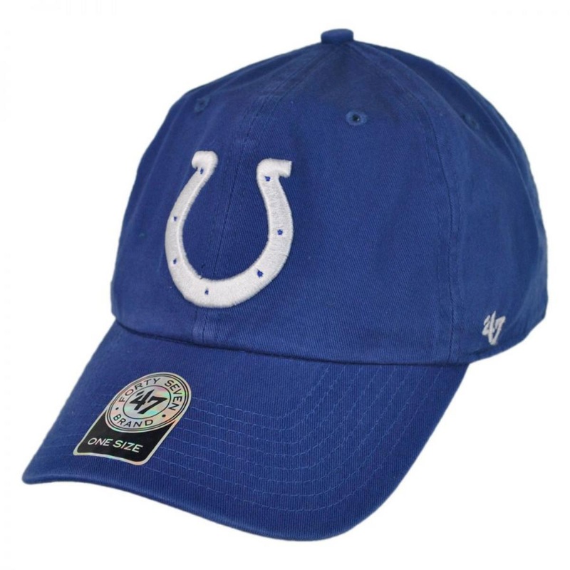 Indianapolis Colts NFL Clean Up Strapback Baseball Cap Dad Hat ROYAL ADJUSTABLE