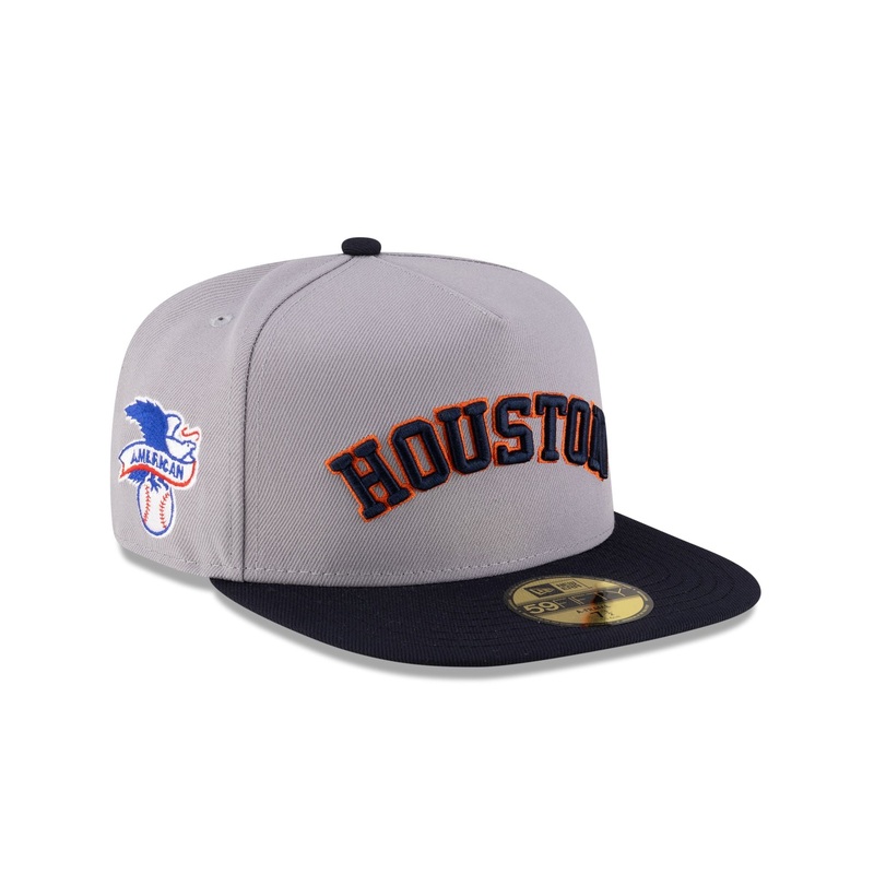 Just Caps League Sidepatch Gray Houston Astros 59FIFTY A-Frame Fitted Hat 7