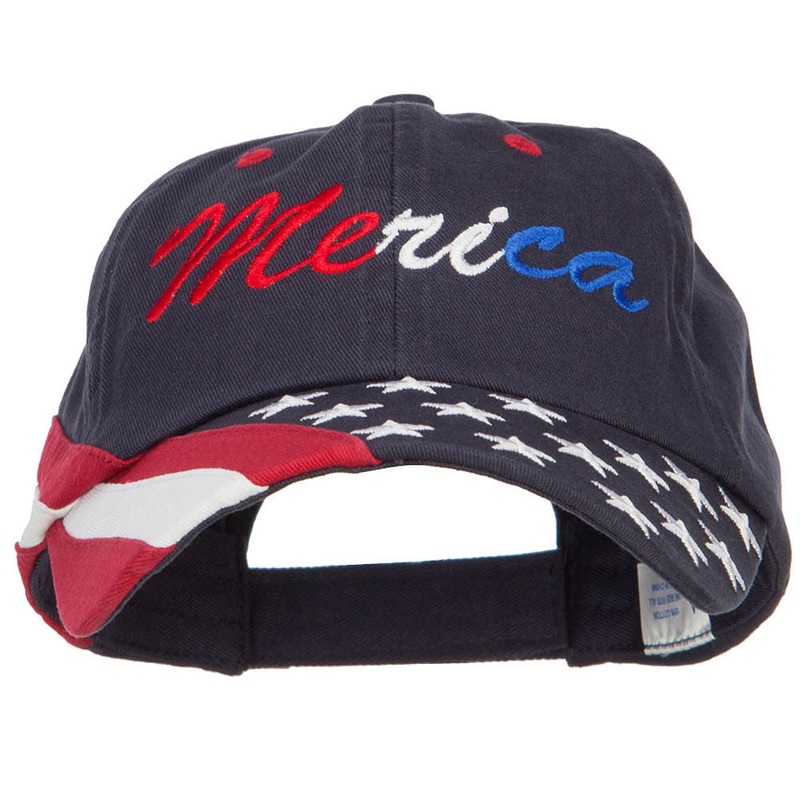 Merica Embroidered USA Twill Cap Flag One Size