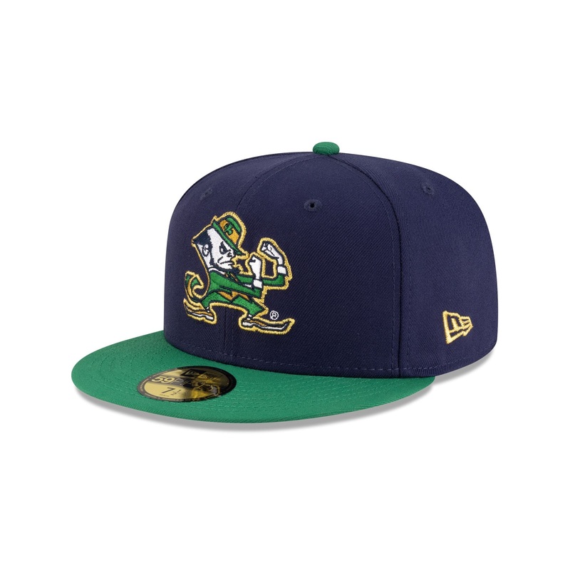 Notre Dame Fighting Irish Navy Kelly Green 59FIFTY Fitted Hat 7