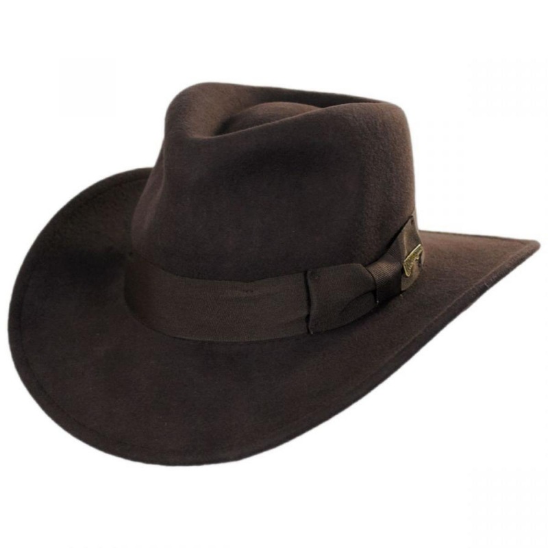 Officially Licensed Crushable Wool Outback Hat BROWN S