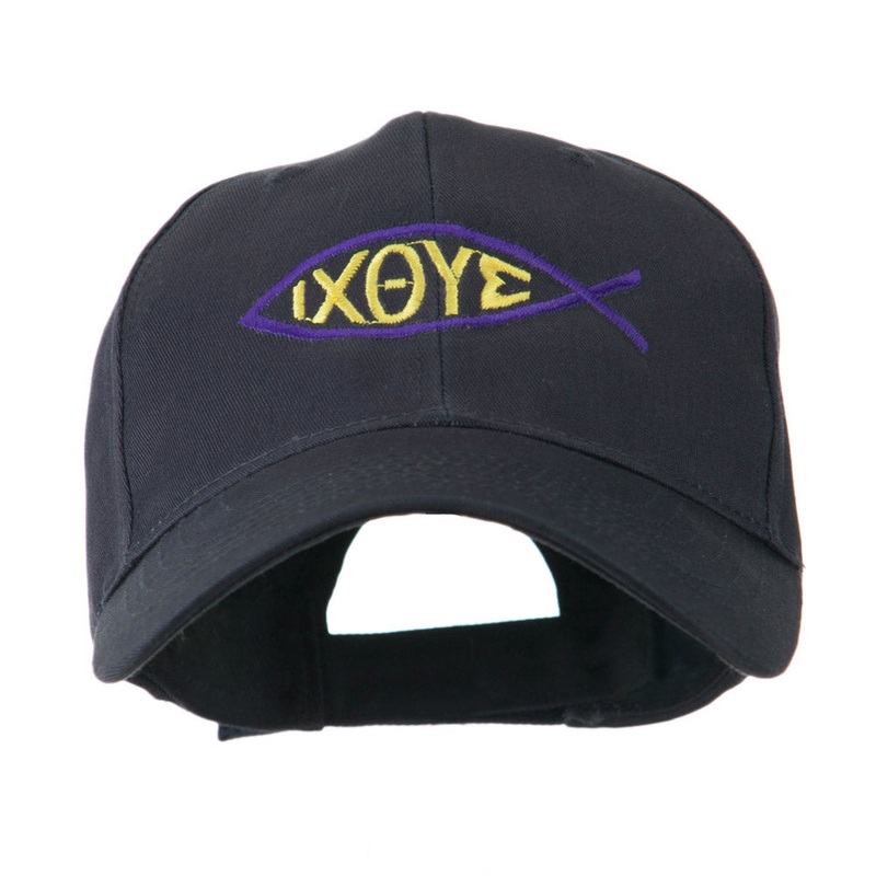 Religious Symbol of Christ Embroidered Cap Navy One Size