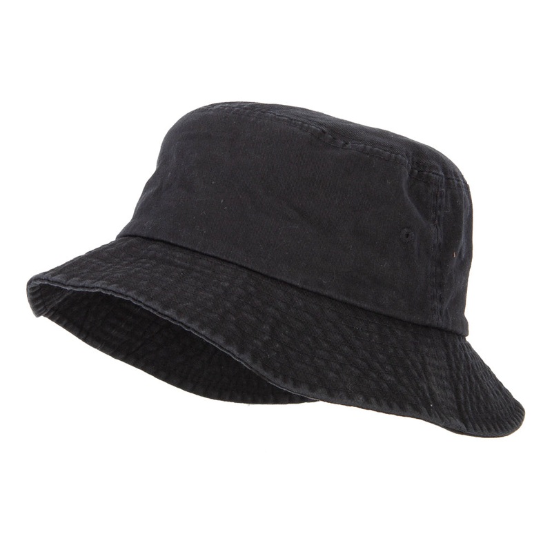 Unisex Multipurpose Crushable Cotton Twill Bucket Hat Black M
