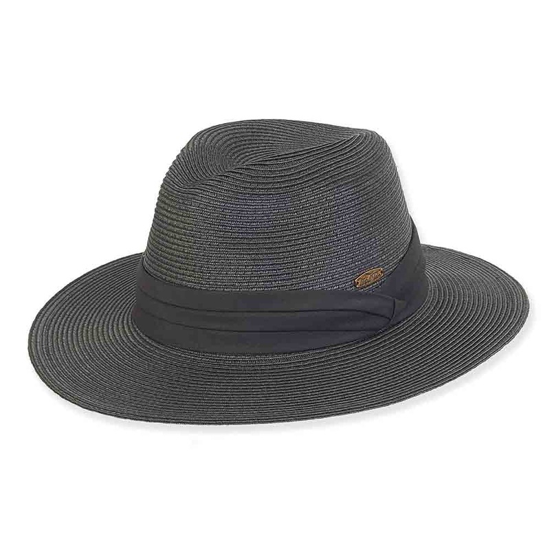 Unisex Water Repellent Straw Safari Hat – Tidal Tom Black M/L (57-59 cm)