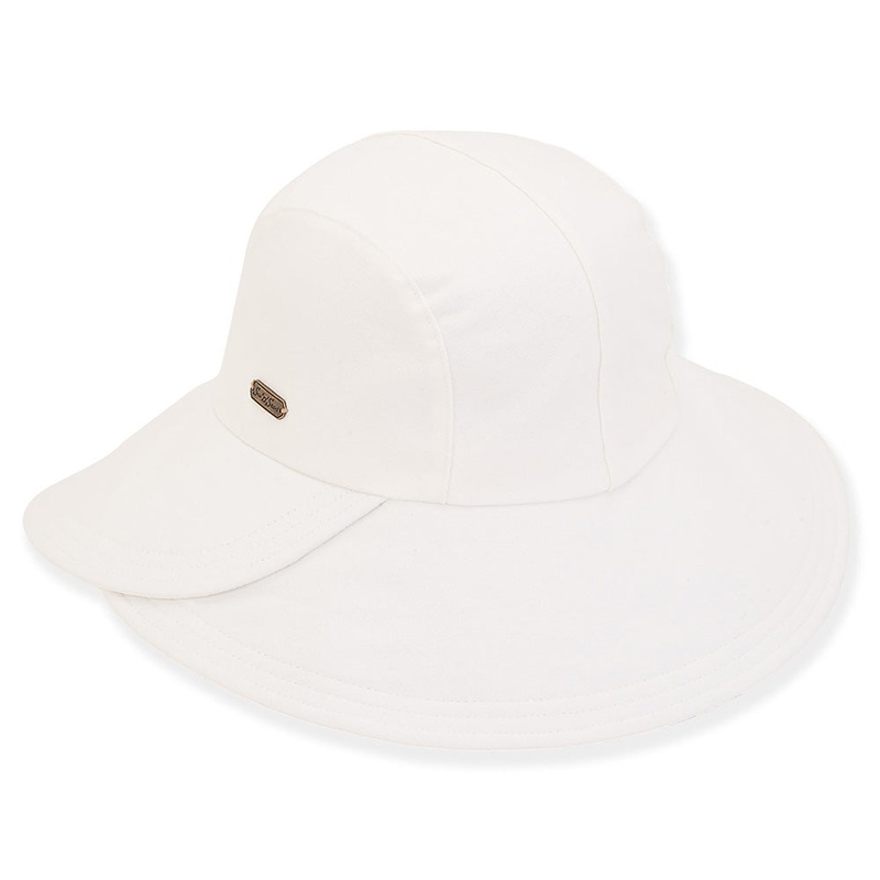 White Cotton Split Brim Cloche Hat – Sun ‘N’ Sand Hats White OS (57.5 cm)