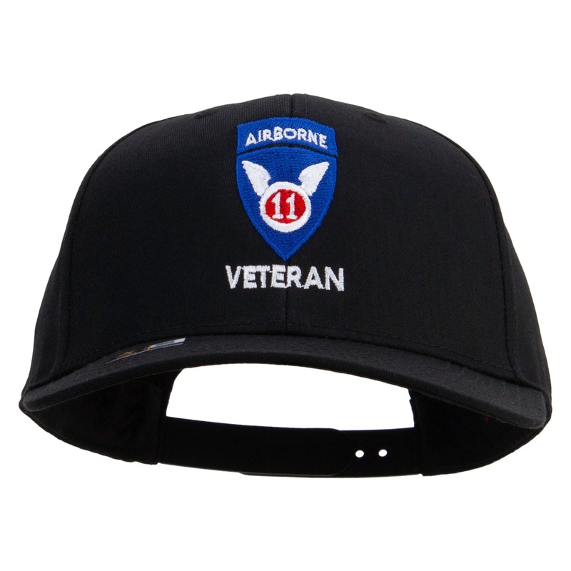 11th Airborne Division Veteran Embroidered Solid Cotton Twill Pro Style Cap Black One Size