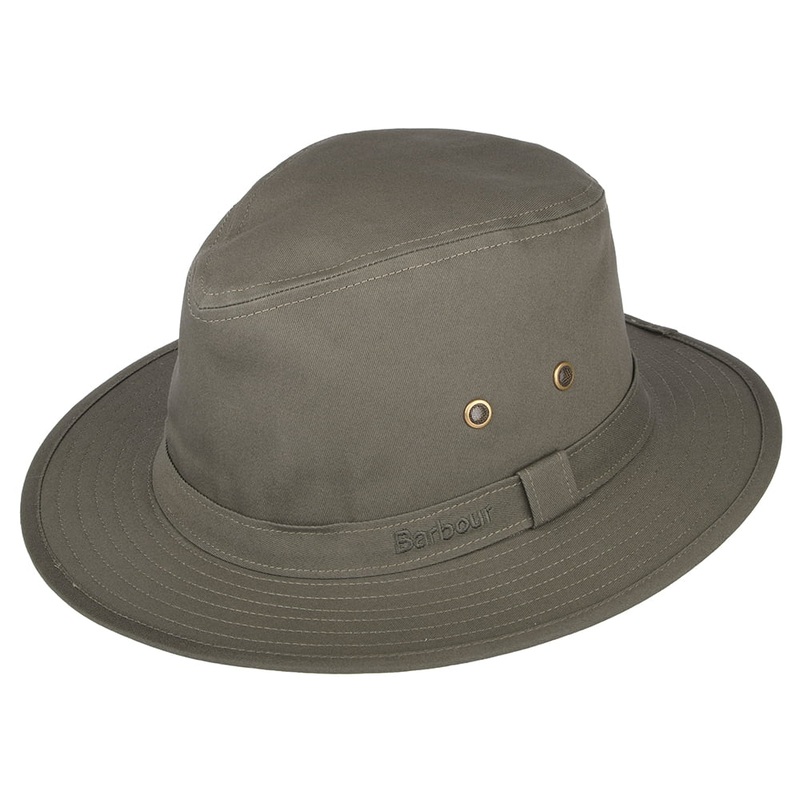 Barbour Hats Dawson Cotton Safari Hat – Olive S