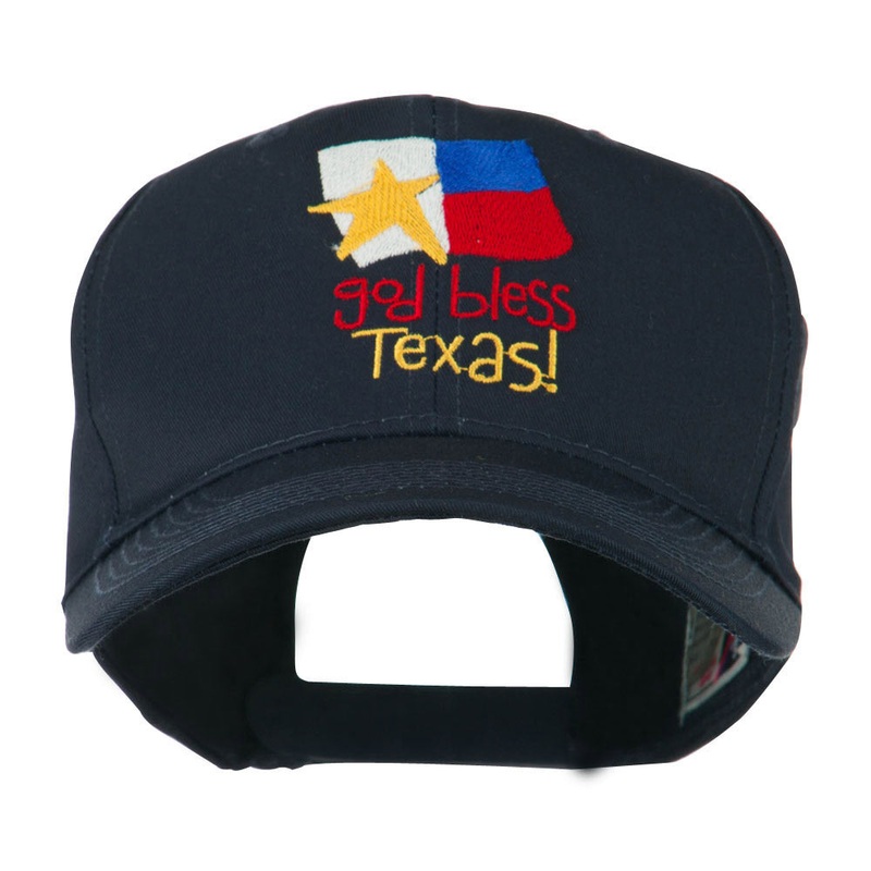 God Bless Texas Embroidered Cap Navy One Size