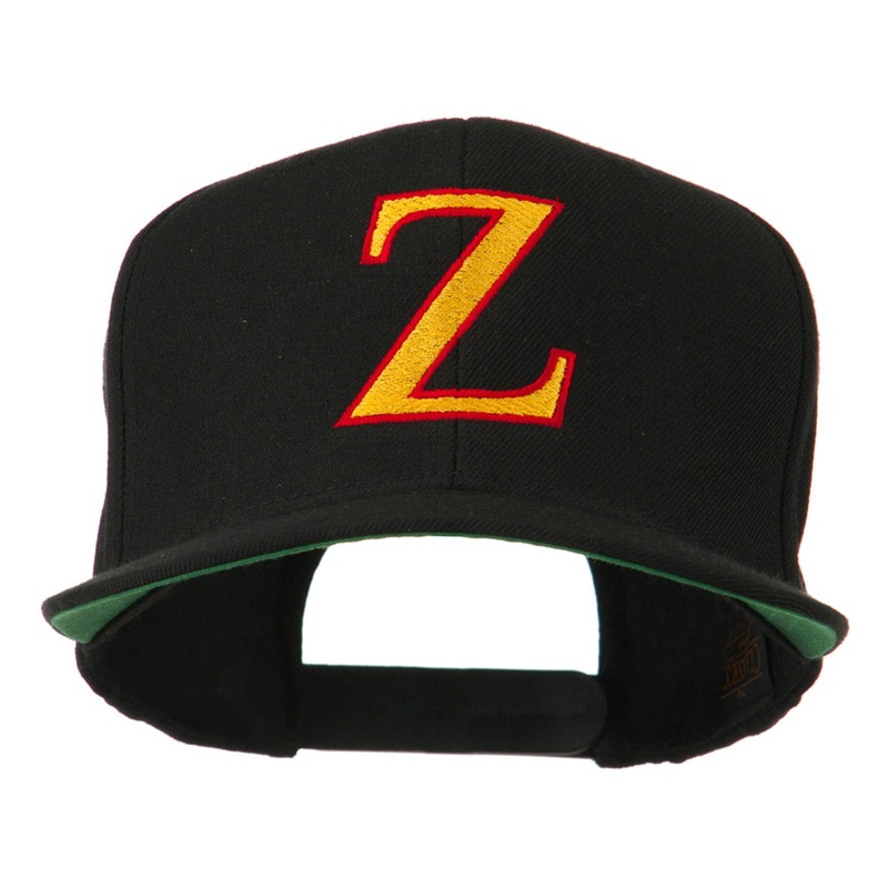 Greek Alphabet Zeta Embroidered Flat Bill Cap Black One Size