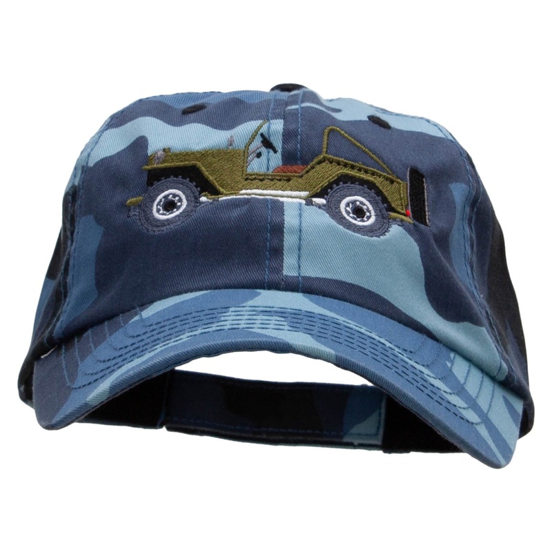 Military Offroad Embroidered Enzyme Washed Camo Cap Sky One Size