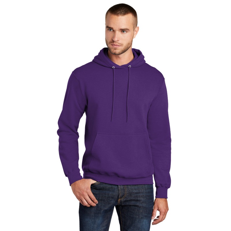 Port & Company PC78H Core Fleece Pullover Hooded Sweatshirt – Team Purple Team Purple S