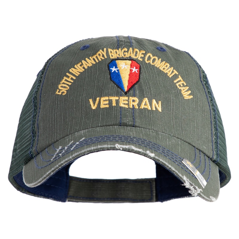 U.S. Army 50th Infantry Brigade Combat Team Embroidered Low Profile Special Cotton Mesh Cap Green One Size